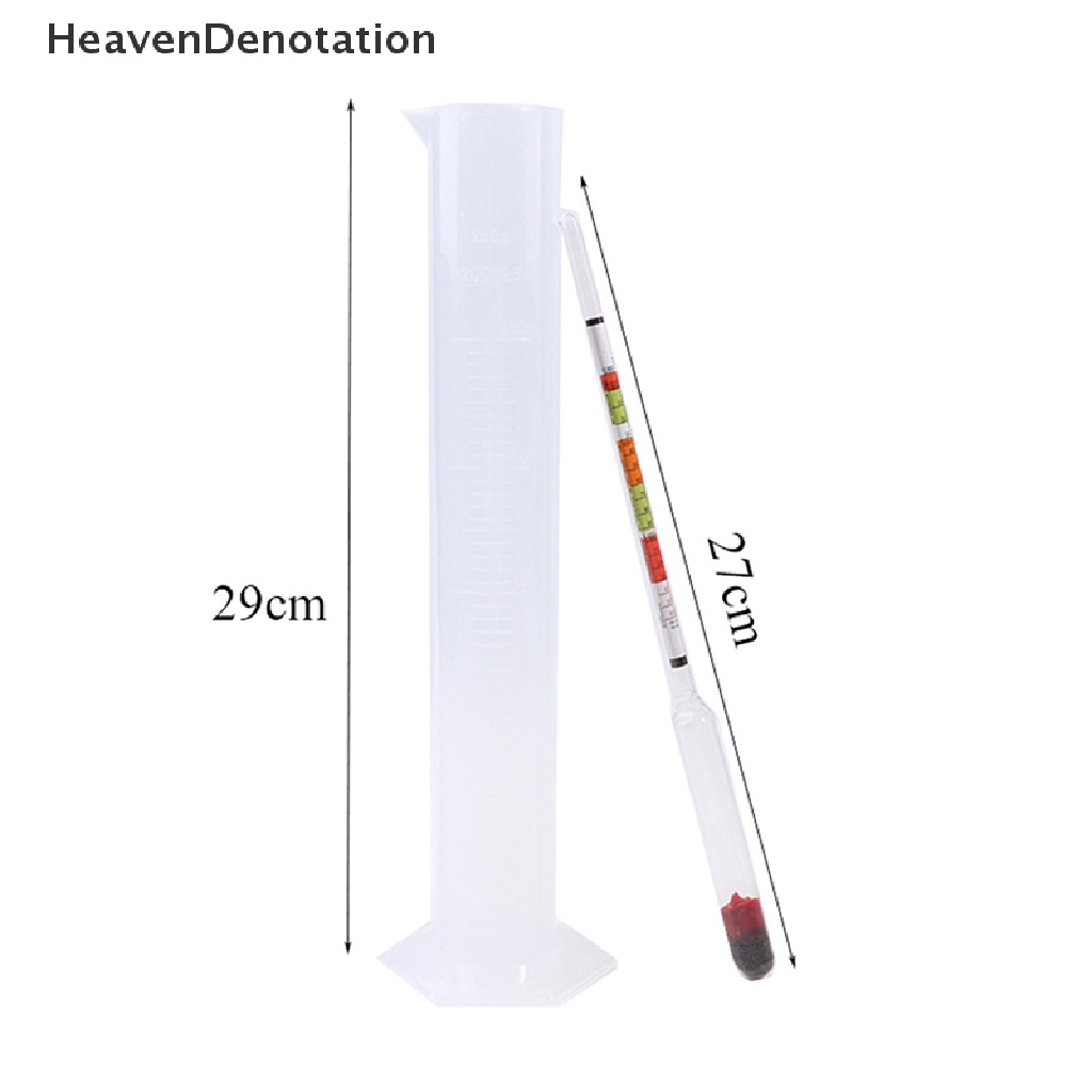 [HeavenDenotation] 3pcs/set Hydrometer Dan Toples Tes Skala Tiga Untuk Home Brew Wine Beer HDV