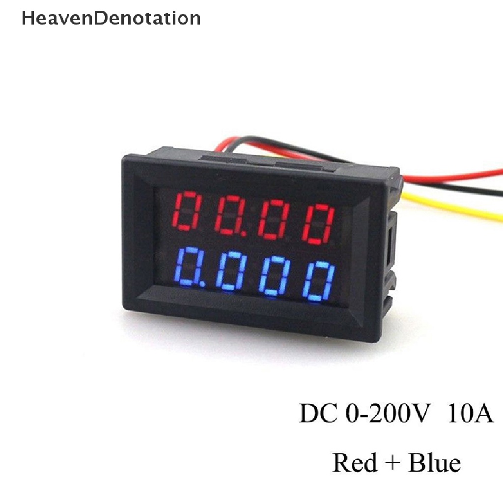 [HeavenDenotation] Dc 0-100V 10A 3bit Voltmeter Ammeter Merah Biru LED Amp Kabel New HDV