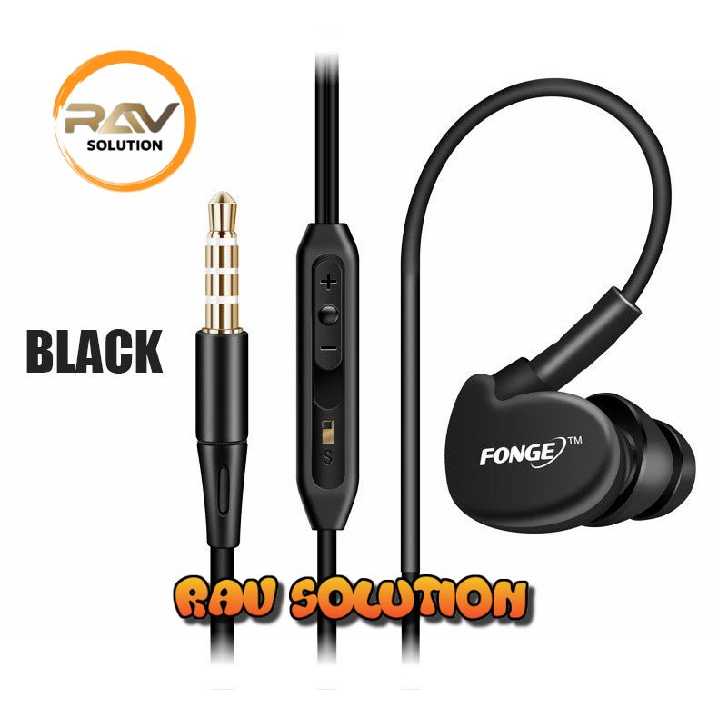 Fonge Sport Earphone Stereo Bass Waterproof with Microphone - SET A RAV SOLUTION