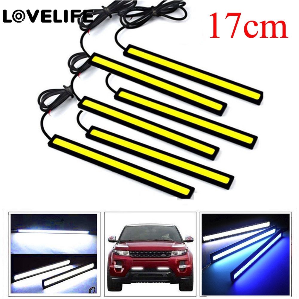 Hot Sale/2Pcs LED COB Daytime Running Light, Tahan Air DC12V Sumber Cahaya Mobil Parkir Kabut Bar Lampu S10