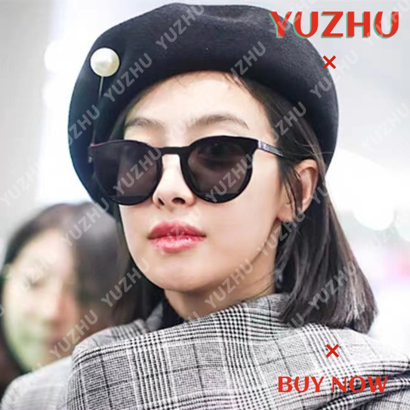 (YUZHU) Kacamata Hitam Bingkai Bulat Fashion Korea Untuk Wanita Retro Fashion Oversized Frame Candy Color Sunglasses