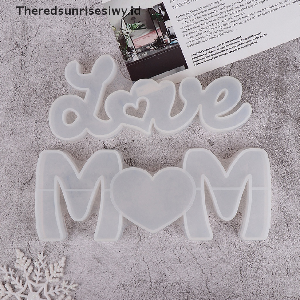 # Kado Mom &amp; PAPA DIY # Cetakan Resin Epoxy Kristal DIY Hari Ibu Ibu Keluarga Love Word Silicone Mold~