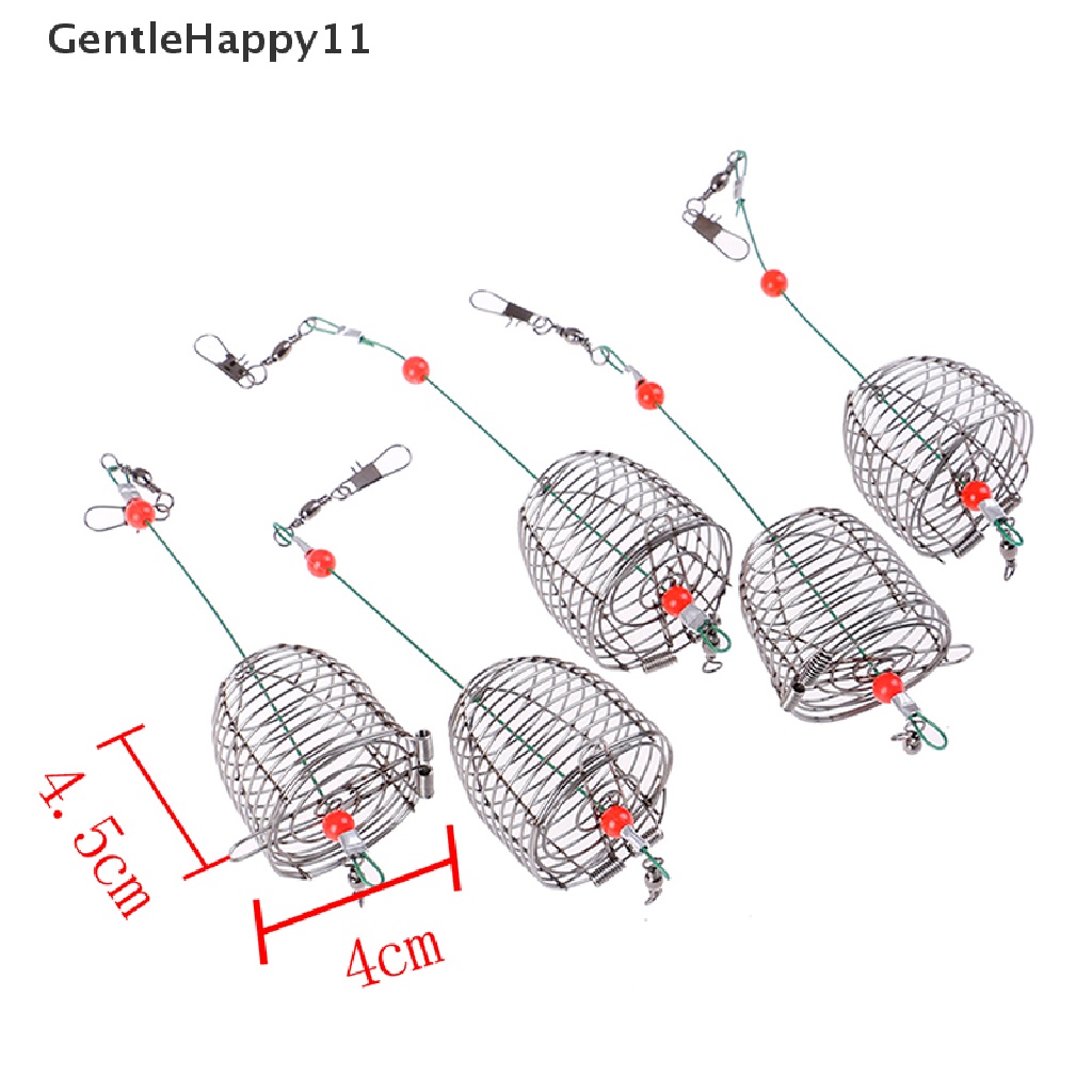 Gentlehappy 5PCs Kawat Umpan Pancing Kandang Ikan Umpan Kandang Pancing Trap Basket Holder id