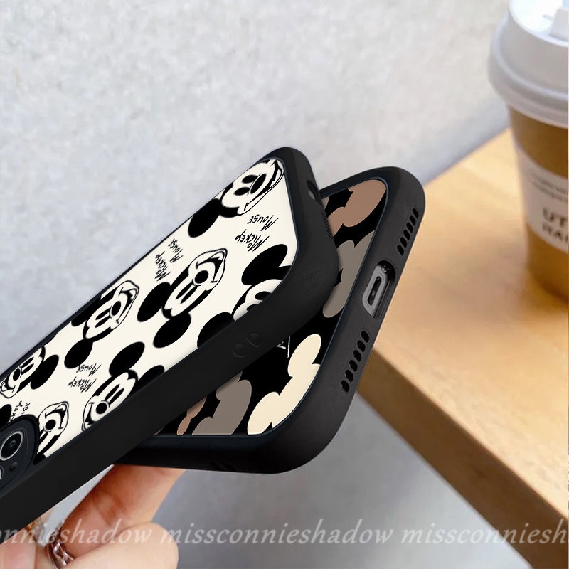 IPHONE Kartun Mickey Mouse Couple Case Kompatibel Untuk Iphone11Xr 7Plus 14 13 12 Pro Max X XS Max7 8 6 6s Plus SE 2020 Lucu Lensa Bulat Tpu Soft Phone Back Cover