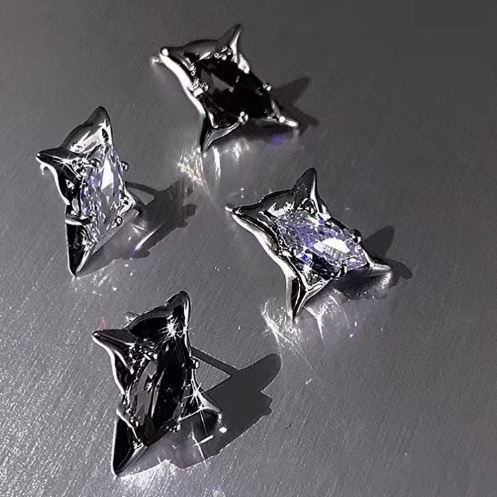 Anting Wanita Titanium Anti Karat Ala Korea Niche Mewah Anting Zirkon Tidak Teratur Sebagai Hadiah Untuk Pacar Perhiasan Permen