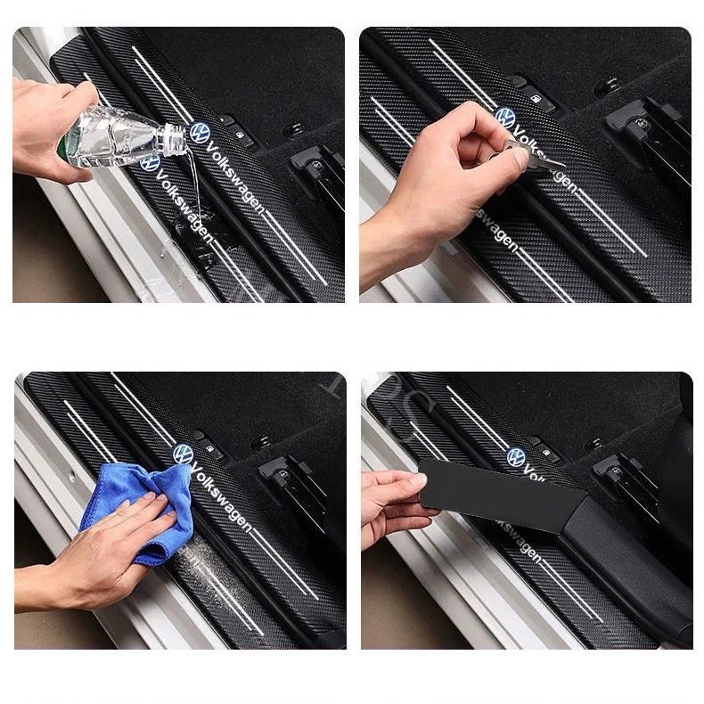 Hyundai 9Pcs Stiker Pintu Mobil Carbon Fiber Sill Protection Auto Anti Gores Anti Slip Untuk i10 Kona Tucson Ioniq 5aksen Palisade Creta Stargazer Grand H1 Santa Fe