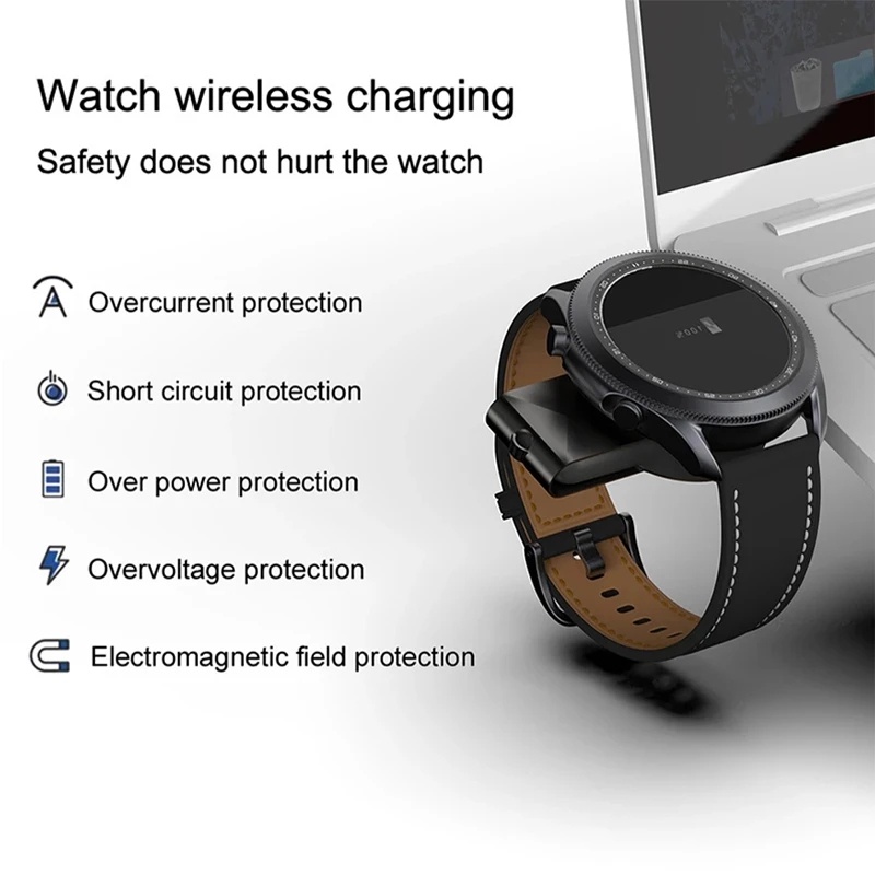 Halus 2-in-1 Sederhana40 /42 /44 /44 /46mm Samsung Watch Fast Magnetic Wireless Charger Ringan Portable Compact ABS Power Adapter Untuk Samsung Galaxy Watch 5Pro/5 /4 /3Ak1 /2