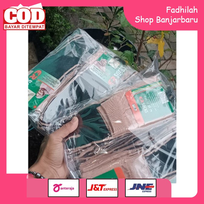 KAOS KAKI JEMPOL WANITA MUSLIMAH PANJANG MOTIF POLOS GARIS ANTI SLIP PREMIUM TEBAL DAN MURAH | FADHILAH SHOP BJB