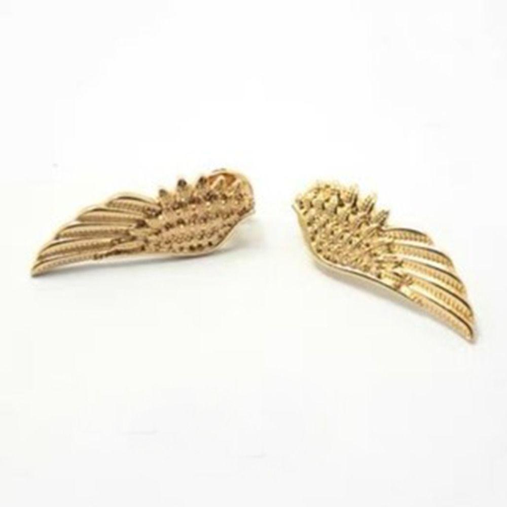 Mxbeauty Paduan Sayap Lencana Perak Emas Pasangan Kerah Aksesoris Cufflink Aksesoris Metal Punk Kerah Jarum