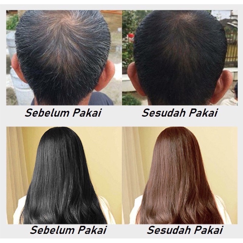 Shampoo Pewarna Rambut/Shampoo Semir Rambut Penutup uban Herbal/Shampoo Warna ZEN ZHI RAN MEI Original 500ml Hair Color(Bisa Menutupi uban)Hair Dye Black/Brown