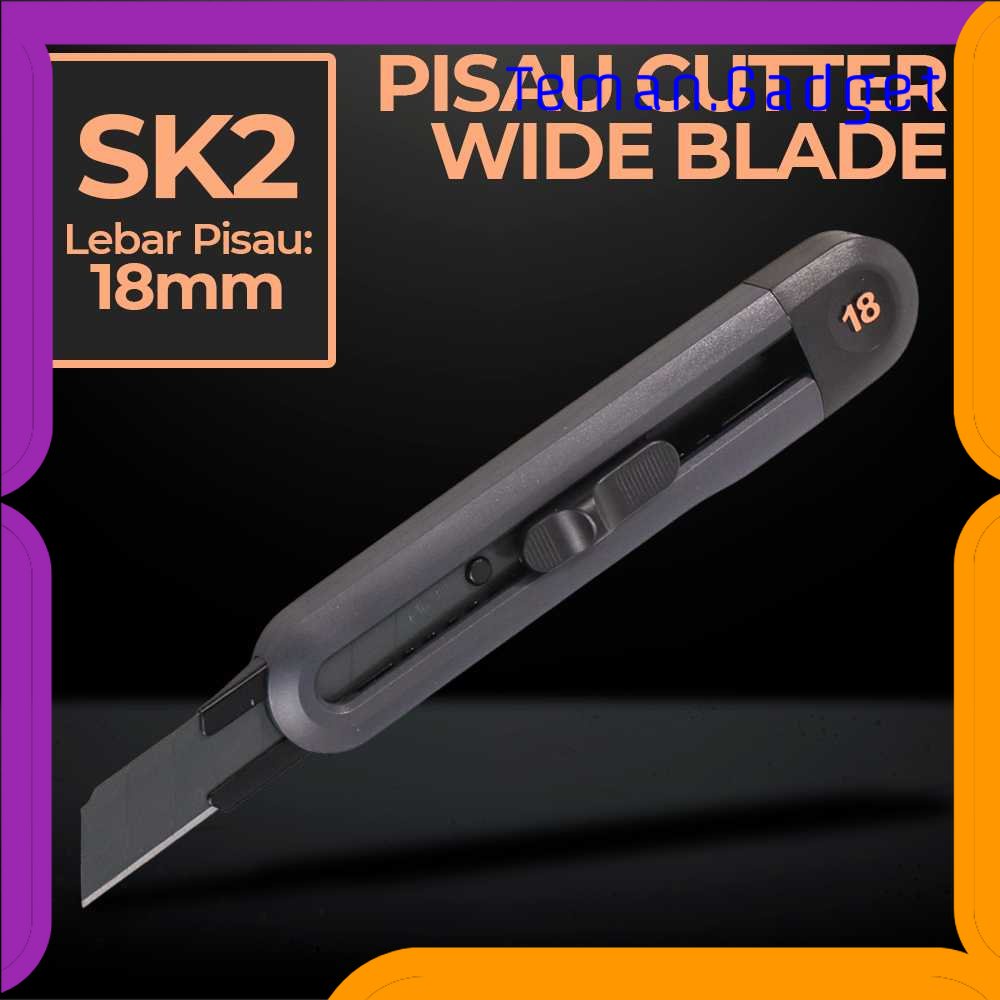 TG - ATK Deli Pisau Cutter Wide Blade SK2 18 mm - HT4018