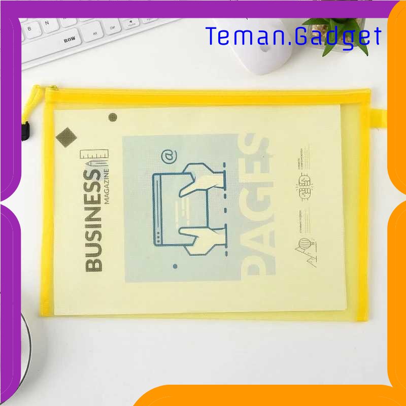 TG - ATK KOUZIO Tempat Pensil Jaring Transparan Document Organizer Zipper Bag - A465