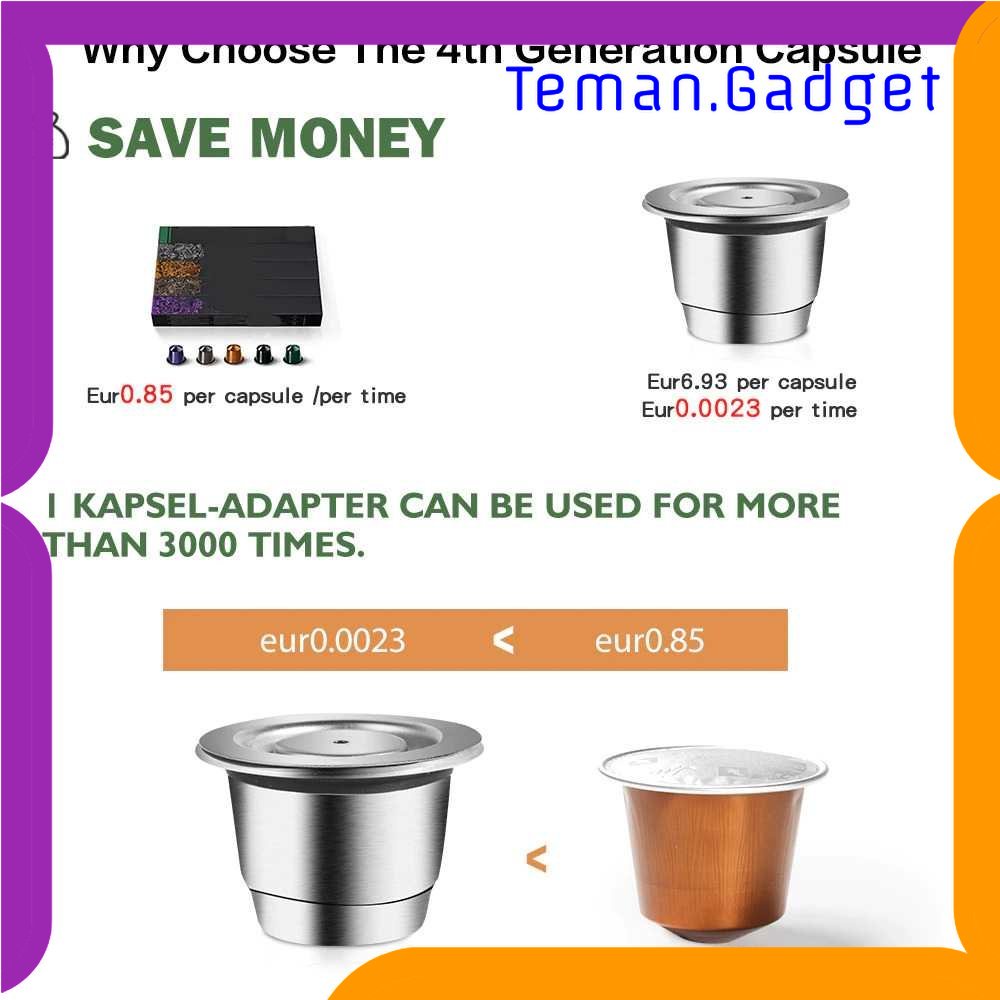 TG - DPR iCafilas Refillable Capsule Stainless Steel 1 PCS for Nespresso