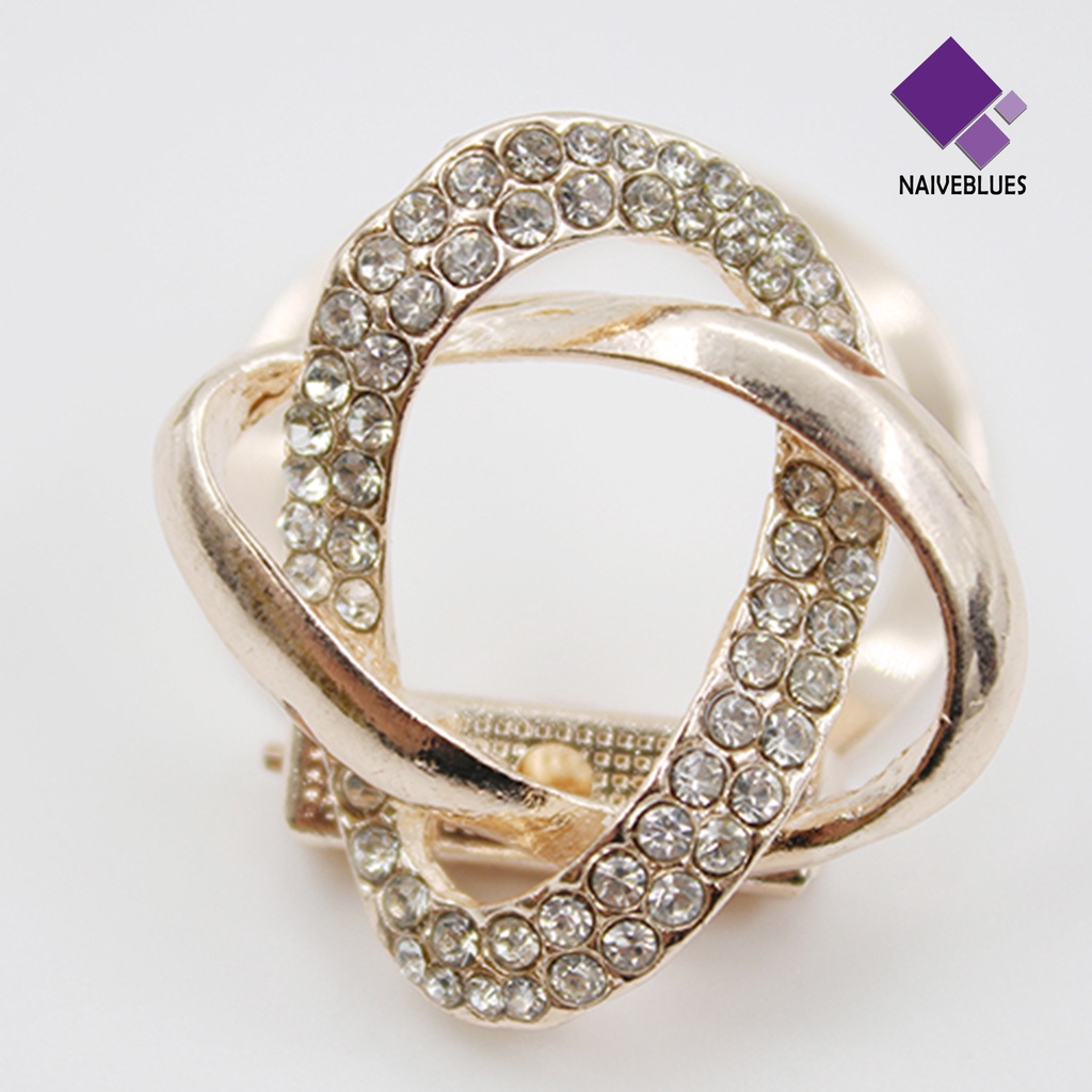 &lt; Naiveblues &gt; Bros Cincin Syal Wanita Bahan Alloy Lapis Emas Kokoh Untuk Harian