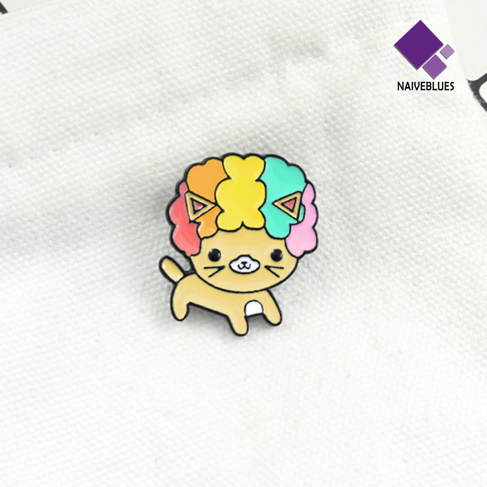 &lt; Naiveblues &gt; Rambut Keriting Kartun Anjing Enamel Bros Pin Jaket Kerah Ransel