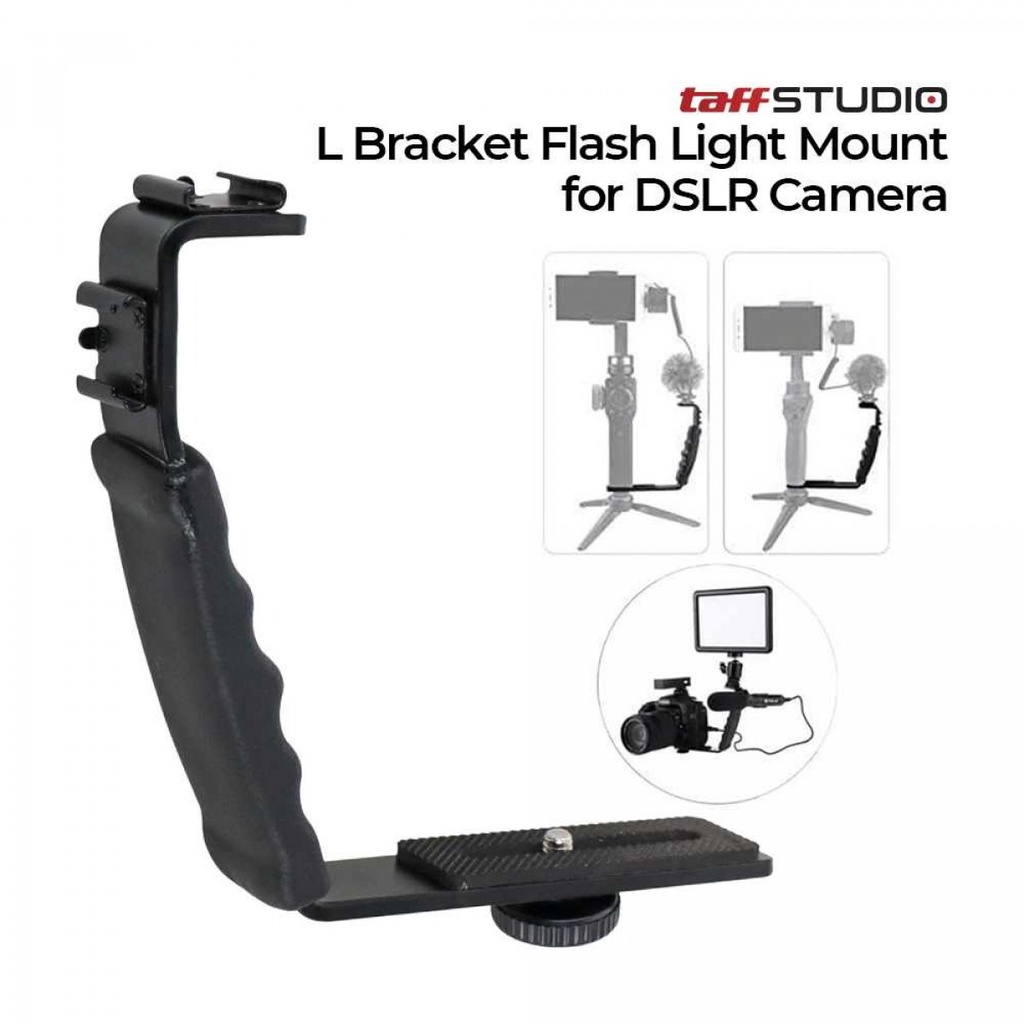 Bracket Kamera DSLR Model L Adjustable Mount Dudukan Flash Light