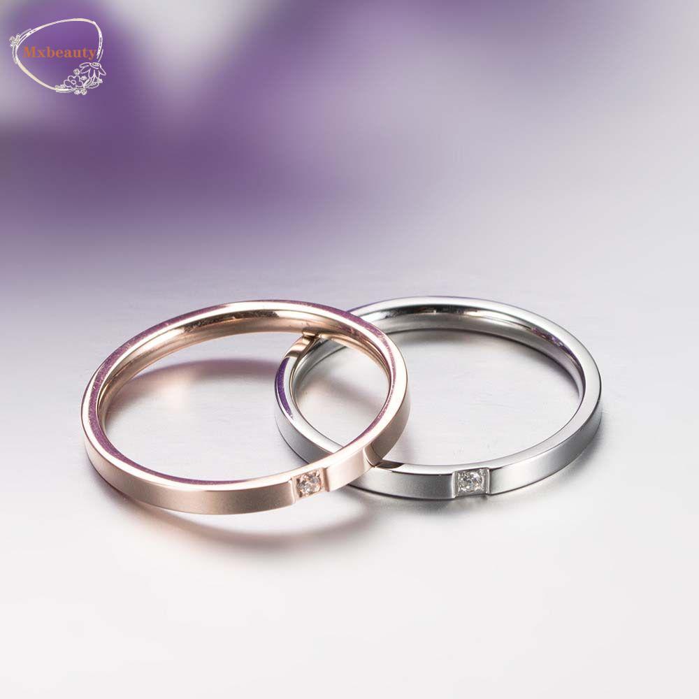 Mxbeauty Cincin Wanita Perak Mewah Cincin Aksesoris Hadiah Pernikahan Berlian Gaya Korea Bulat Ekor Rings