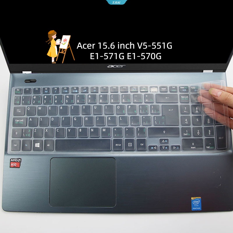 Cover Pelindung Keyboard Komputer Lembut Dan Nyaman Untuk Model Acer 15.6 Inch V5-551G E1-571G E1-570G Film Pelindung Tahan Air Silikon Full Coverage [ZK]