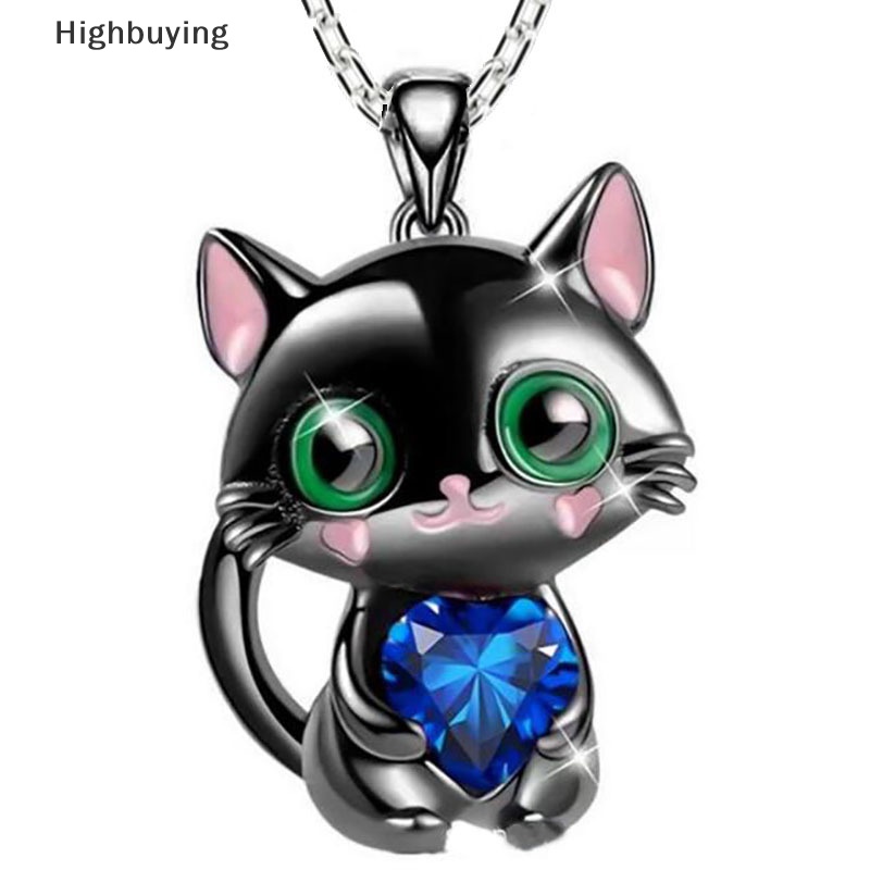 Hbid Fashion Love Kristal Kucing Liontin Kalung Cinta Alami Kucing Kristal Perhiasan Hewan Untuk Wanita Valenes Hadiah Hari Glory