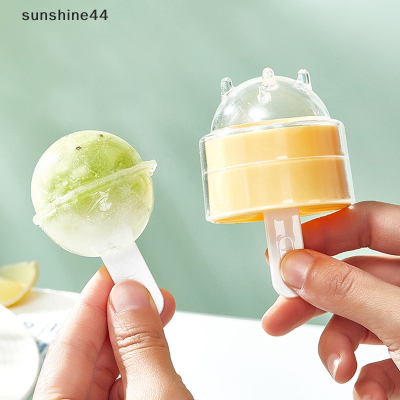 Sunshine Ice Cream Pops Cetakan Plastik Ice Cream Ball Maker Popsicles Cetakan Alat Dapur ID