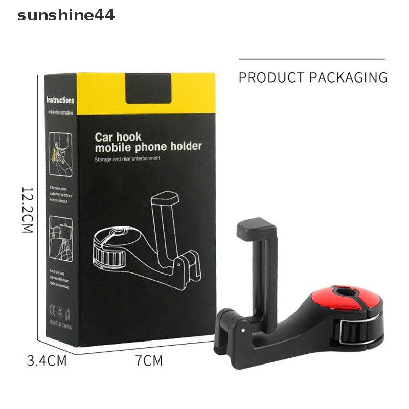 Sunshine 2in1 Car Gadget Car Back Seat Hanger Hook Organizer Pengait Sandaran Kepala Mobil Holder ID