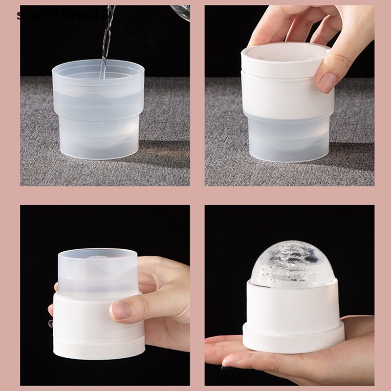 Sunshine 1PC Cetakan Ice Ball Maker Tutup Silikon Bulat Sphere Cube Untuk Cocktail Whiskey ID