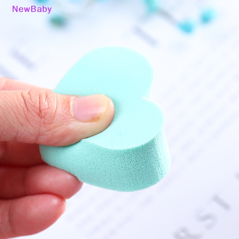 Newbaby 4Pcs Heart Candy Face Cosmetic Puff Cleansing Pad Spons Cuci Alat Makeup Wajah ID