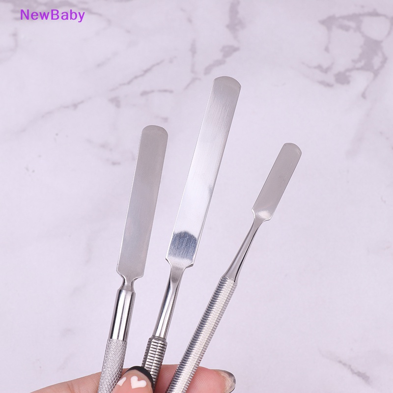 Newbaby Spatula Toner Makeup Stainless Steel Mixing Stick Foundation Alat Pengaduk Krim ID