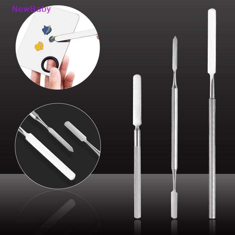 Newbaby Spatula Toner Makeup Stainless Steel Mixing Stick Foundation Alat Pengaduk Krim ID