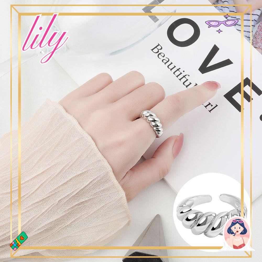 Cincin LILY Bukaan Geometris Kreatif Baru