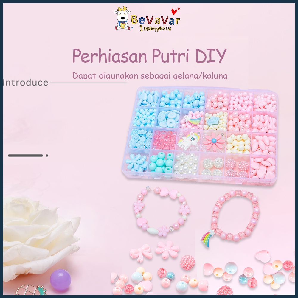 BEVAVAR Mainan edukasi anak perempuan meronce manik diy untuk jewelry kit