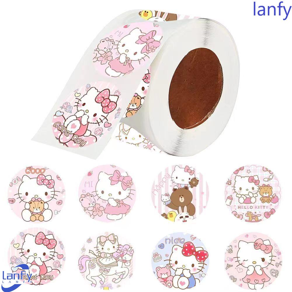 Lanfy Albums Stiker Siswa INS Kartun Label DIY Melodiku Handaccount Cinnamoroll Sealing Stickers