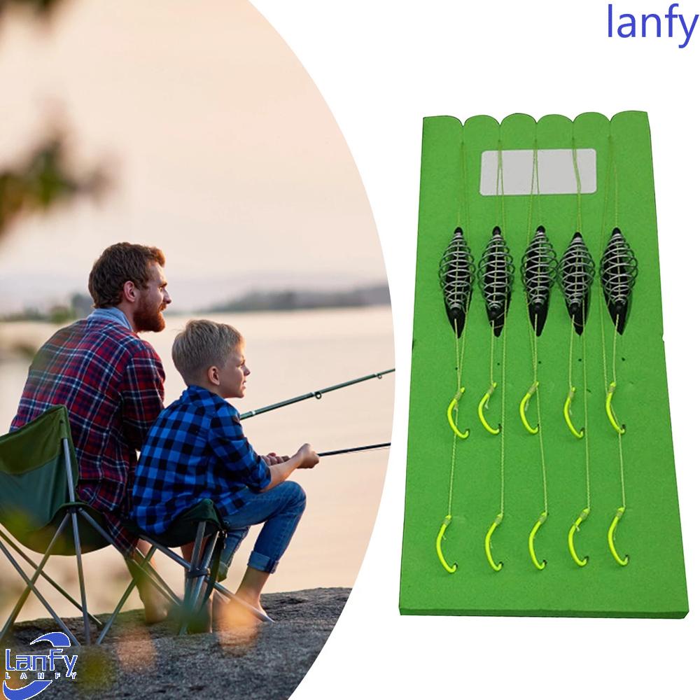 Lanfy Pengait Garis Ikan Berliku Aksesori Memancing Ikan Gurame Kait Musim Semi Fish Hook Dengan Garis PE Anzol Double-Hook