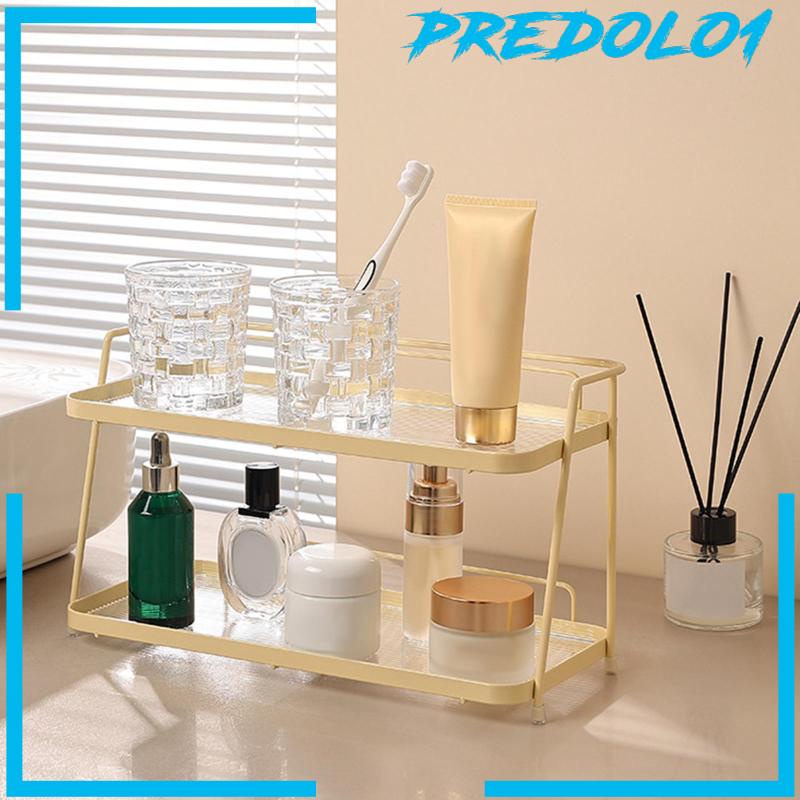 [Predolo1] Rak Penyimpanan 2tingkat Standing Storage Rak Tempat Dresser Botol Bumbu Makeup