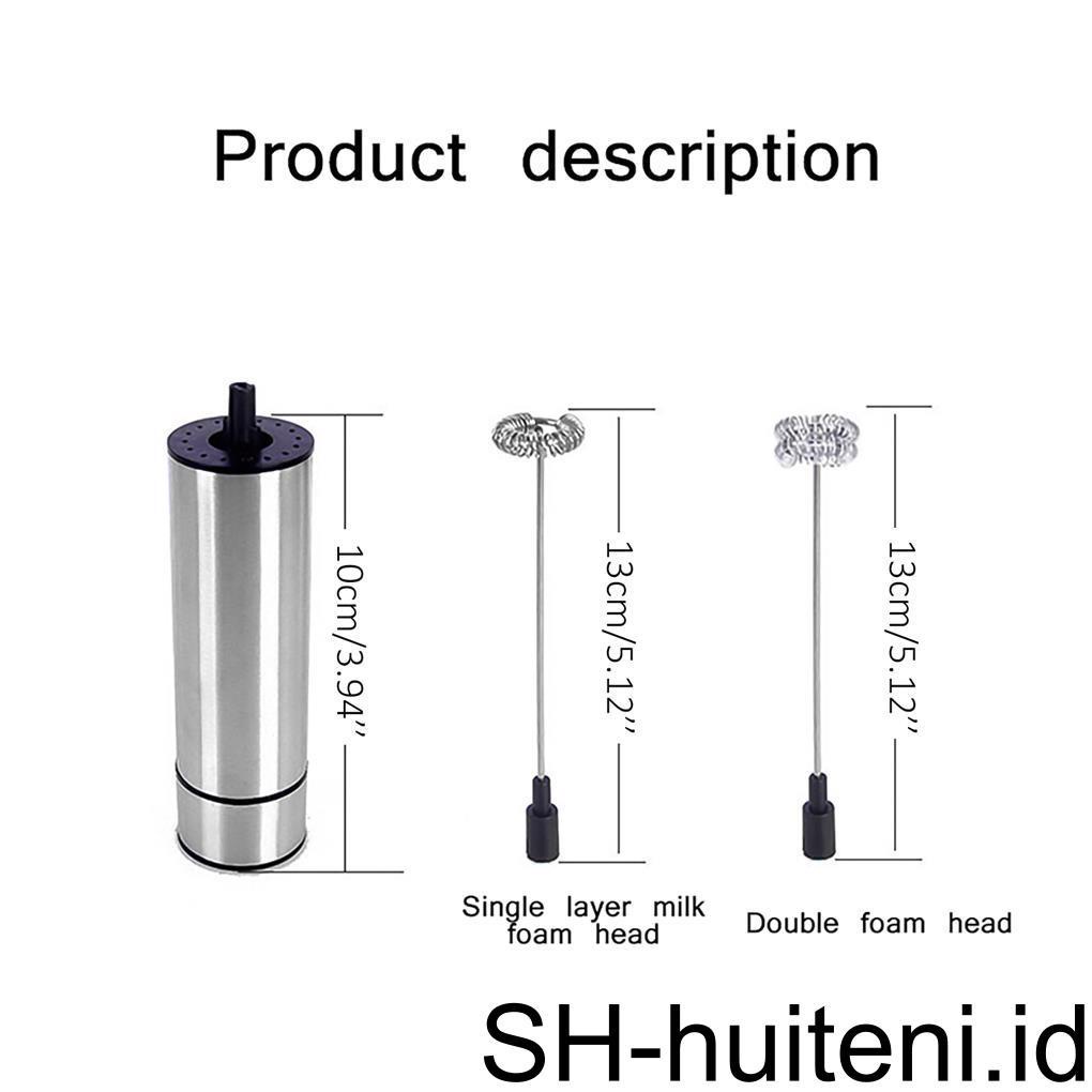 Pecut Stainless Steel Kocokan Kopi Elektrik Dengan Per Spring Froth Milk Foam Whisk Double Hair Dispenser Button Single Milk One-touch Head Untuk Masak Dapur