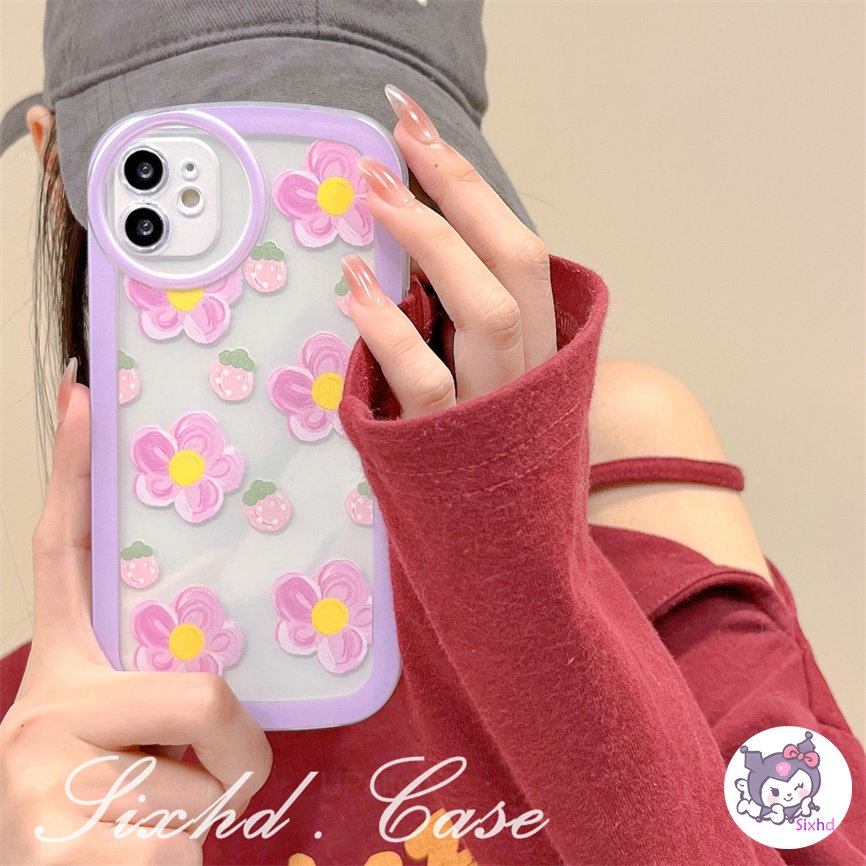 Redmi 12C 10C 10A 10 9C 9T Redmi Note 12 11 11s 10 9 8Pro 9A 9 A1 A1+Xiaomi 11 Lite 12T 11TPro Mi Poco M3 X3Pro NFC Oval Penutup Kamera Ins Fresh Clear Flowers Couple Soft TPU Case