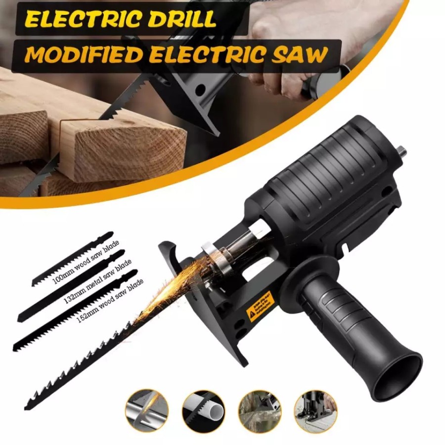 Medan Hanaiso Fixmee ~ Gergaji Tambahan Bor Listrik Modifikasi Adapter Reciprocating Jigsaw Mini Saw / Konektor Electric Drill Jigsaw / Gergaji Bor Jig Saw Recipro / Saw Drill