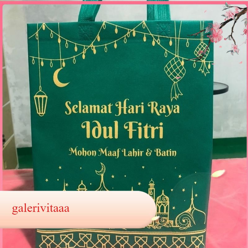 

Tas Parsel Goodie Bag Iduk Fitri Ukuran 30 x 40 x 15 Cm Tebal 80 Gsm / Tas Berdiri Untuk Souvenir Sablon Dua Sisi