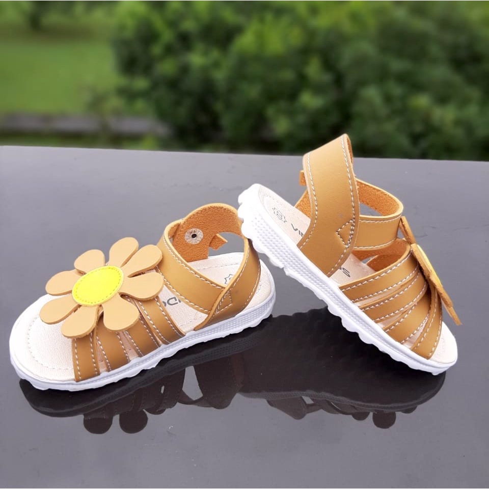 TOKOERS SA01 Sandal Anak Perempuan Umur 1 2 3 tahun - Motif Bunga - Kualitas Import