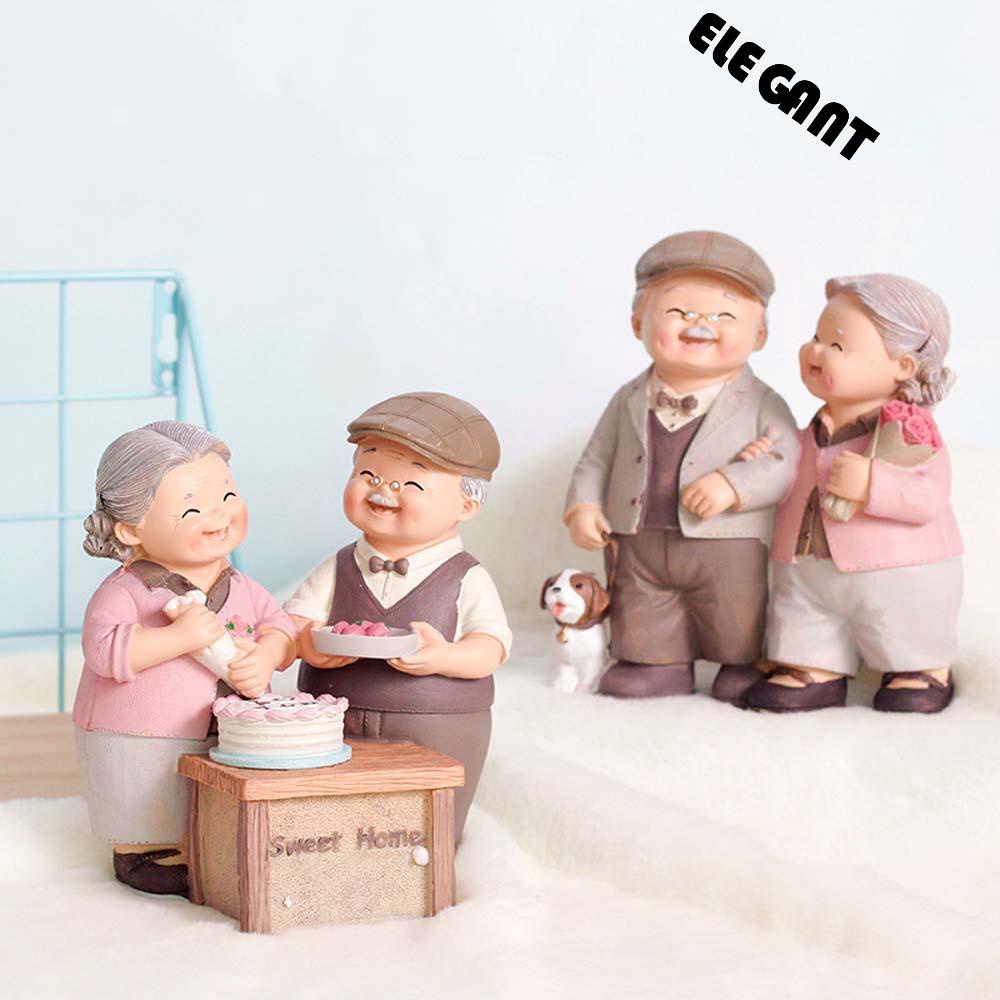 [Elegan] Hadiah Model Kakek Nenek Kreatif DIY Sweety Hiasan Dekorasi Rumah Lovers Figurine