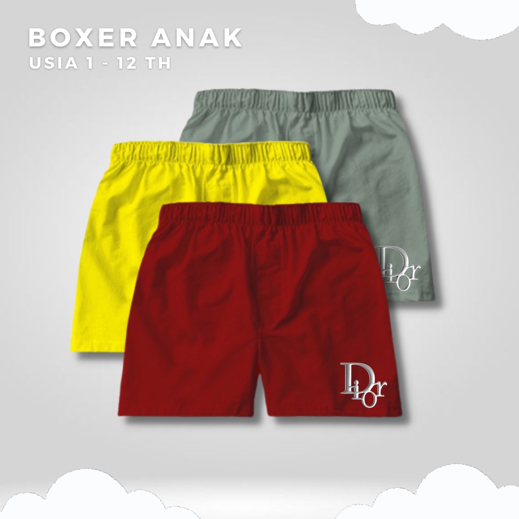 Boxer Anak laki laki dan perempuan | Celana pendek anak-anak boxser| Celana dalam kolor bokser anak usia 1 - 12 tahun tersedia empat warna - SEA056