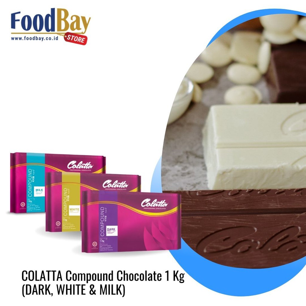 COLATTA Chocolate Compound Dark, Milk, White Cokelat blok 1 Kg