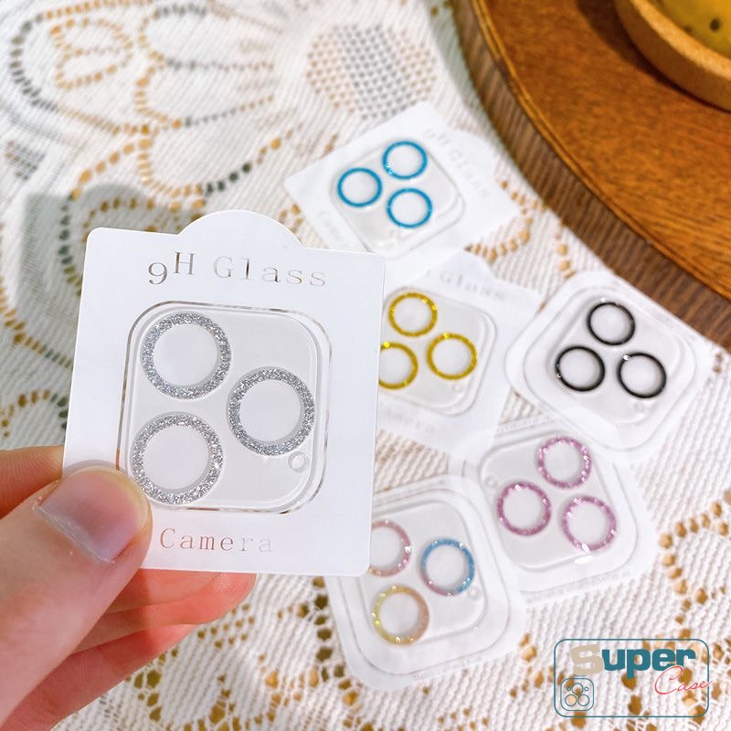 IPHONE Pelindung Layar Lensa Tempered Glass Kompatibel Untuk Iphone13 11 XR 12 14 Pro MAX 11 14 Pro Max13 Mini X XS MAX Romantis Langit Berbintang Berlian Pelindung Anti-fingerprint