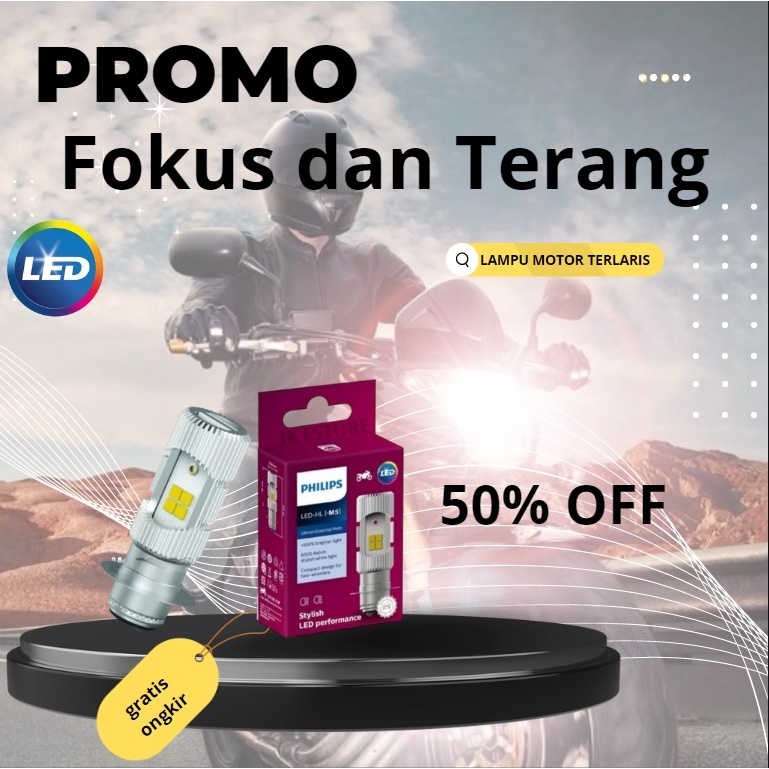 LAMPU LED DEPAN MOTOR PHILIPS M5  LED 2 SISI ORIGINAL 100% MLK