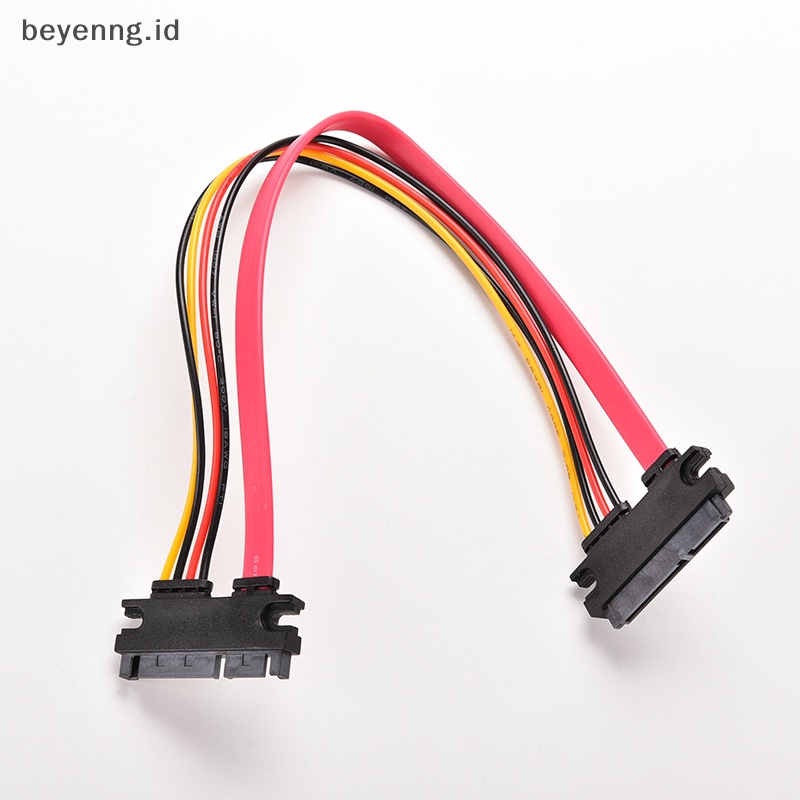 Beyen 12inch Male to Female7+15Pin SATA Data HDD Power Combo Perpanjang Kabel Ekstensi ID