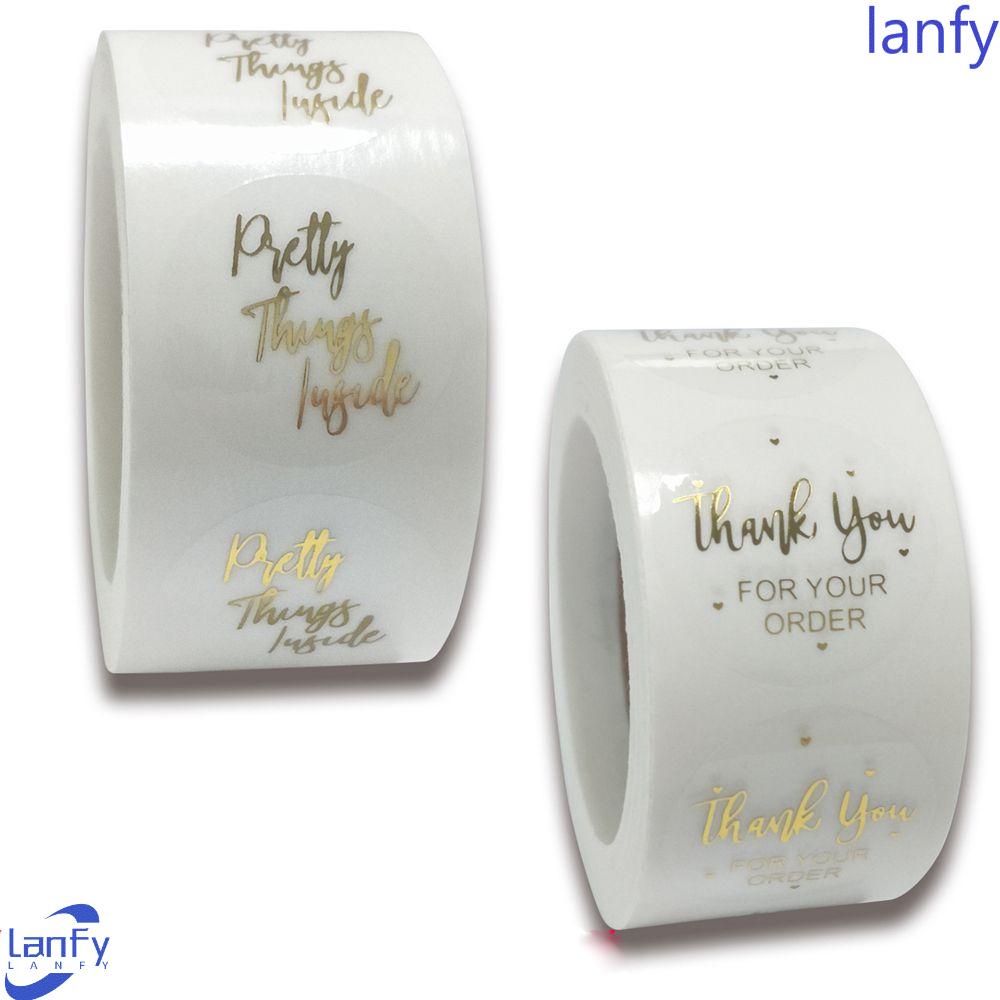 Lanfy Label Stiker 1inch Sealing Untuk Paket Kartu Amplop Pernikahan Perlengkapan Alat Tulis
