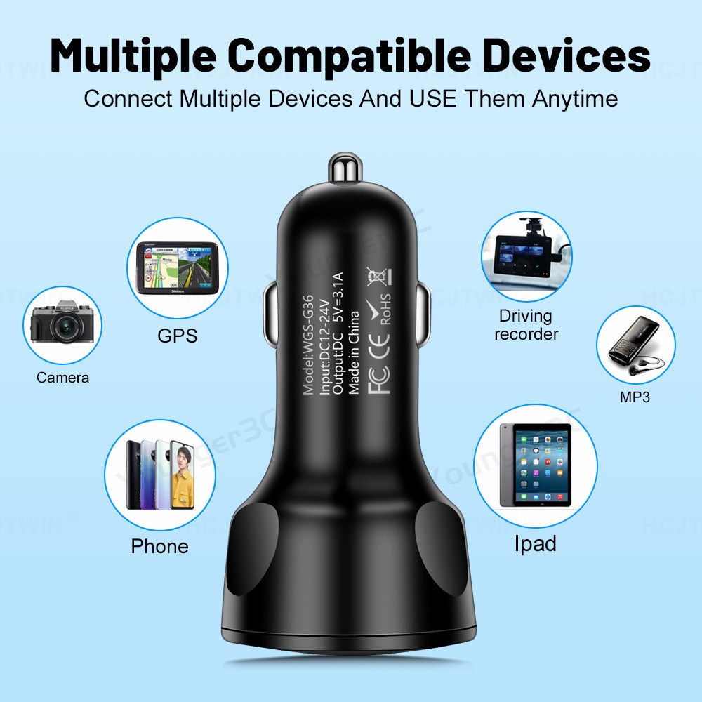 3.1a 4in1 Digital Display Charging Travel Adapter 4-Port Charger Dengan Tegangan 4USB Travel Adoptor Untuk i-phone Tipe C Android Micro