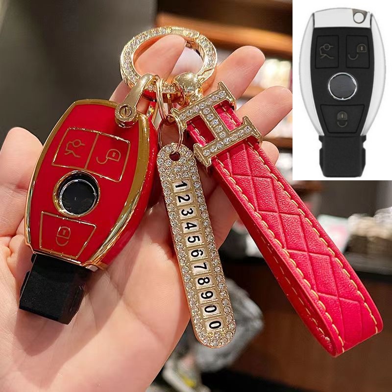 Benz Case Kunci Mobil Untuk Mercedes Benz CLA GLA GLK AMG GLC C C200 B200 S C E Class W213 Key Case Cover Aksesoris Styling Mobil