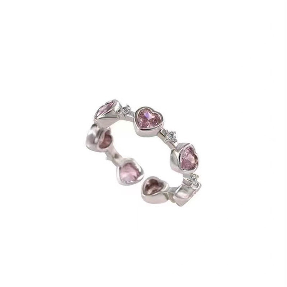 Cincin Berlian Imitasi Korea Pink Fashion Bintang Adjustable Rings Untuk Wanita CANDY JEWELRY