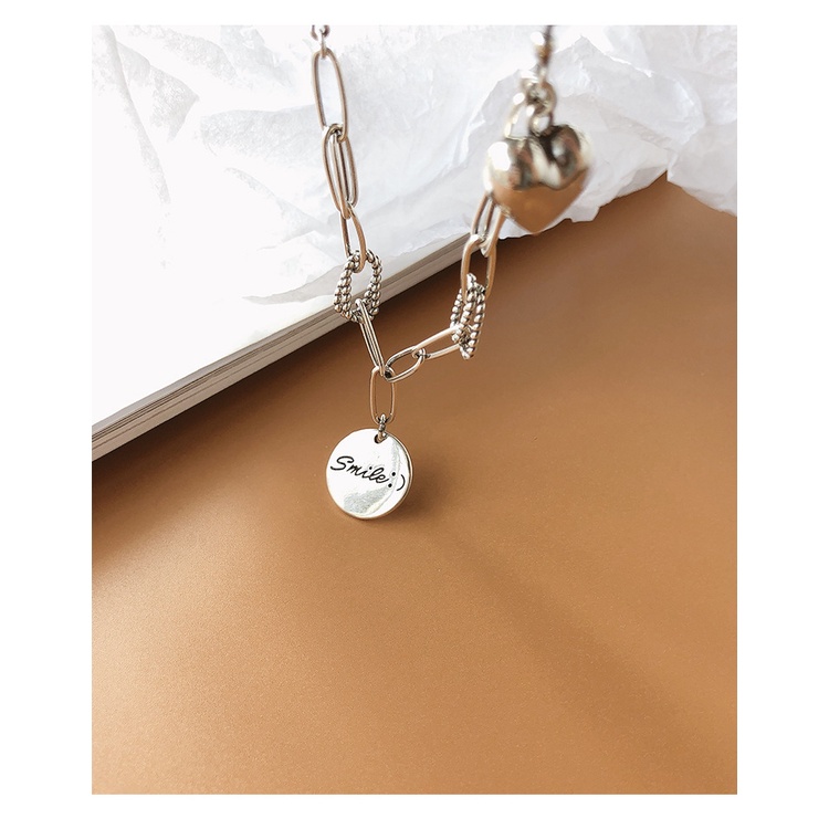 Goldkingdom Fashion Perhiasan Aksesoris Ready Stock Medallion Fashion Sweater Rantai Wanita Cinta Kalung Vintage Thai Silver Niche Design